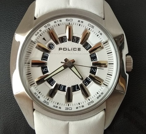 Orologio POLICE Watch. Prezzo Original Sfera E Guinzaglio Bianca | eBay