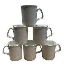 Set of 6 Plain White Fine Bone China Marlborough Mugs Coffee Tea Mug Set