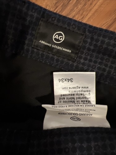 AG Marshall Slim Trouser Soft Chino Pants Printed Blue Pattern 34 x 34 - Picture 3 of 5