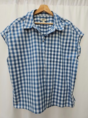 Style & Co NWT Sleeveless Button Down 100% Cotton  Gingham Plus  Preppy 2X