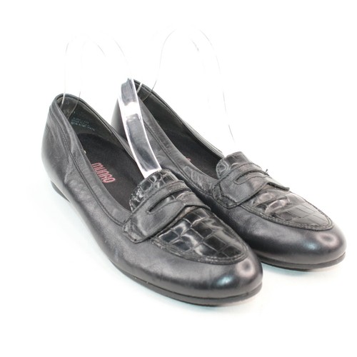 Mocassino Munro donna taglia 9,5 N nero pelle penny scarpe basse classiche - Foto 3 di 9