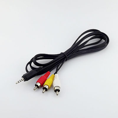 3.5mm 4 Pole Stereo Aux Plug To 3 RCA Male Adapter AV Audio Video Cable 1.5M/5FT