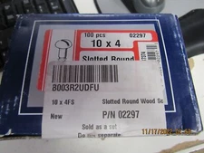 Midwest fasteners slotted round wood screws 10x4 p/n02297 100pcs