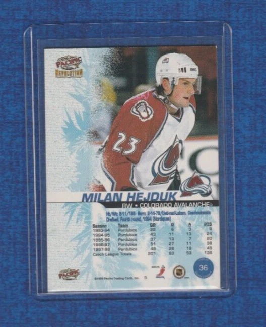 1998-99 Pacific Revolution Hockey Rookie # 36 Milan Hejduk - Image 2 of 2