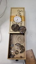 Vintage 1900's Langendorf Everbrite Watch Movement PARTS LOT White Dial subdial