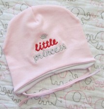 Infant cotton hat with strings girls embroidered "little princess" Christmas new