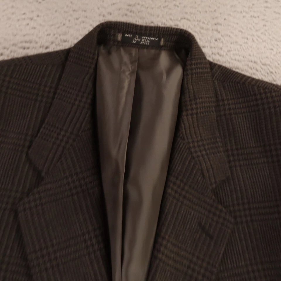 Chaqueta de Tweed de Colección M Marrón Príncipe de Gales Cuadros 100% Lana Blazer Abrigo Deportivo 43R Foto 2 de 4