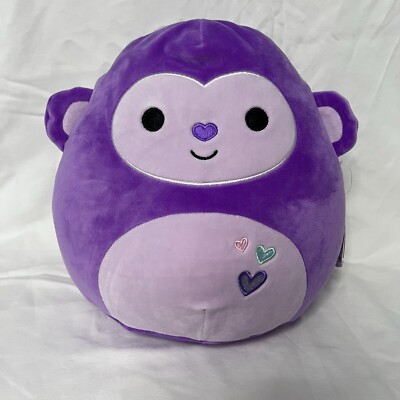Squishmallows 2024 Valentines Hartman the Purple Monkey, 11'' New With Tags