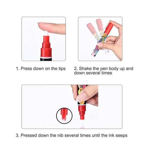 8-colors Neon Liquid Chalk Pen Marker Reversible for Blackboard Black Sign Glass - 第 10/13 張圖片