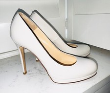 Scarpe corte Nando Muzi in pelle con tacco alto UK 5,5 / EUR 38,5 panna, made in Italy