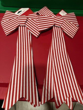 2 Bows Holiday Style Lg 21 Tree Box Candy Stripe Plastic Expanders Christmas