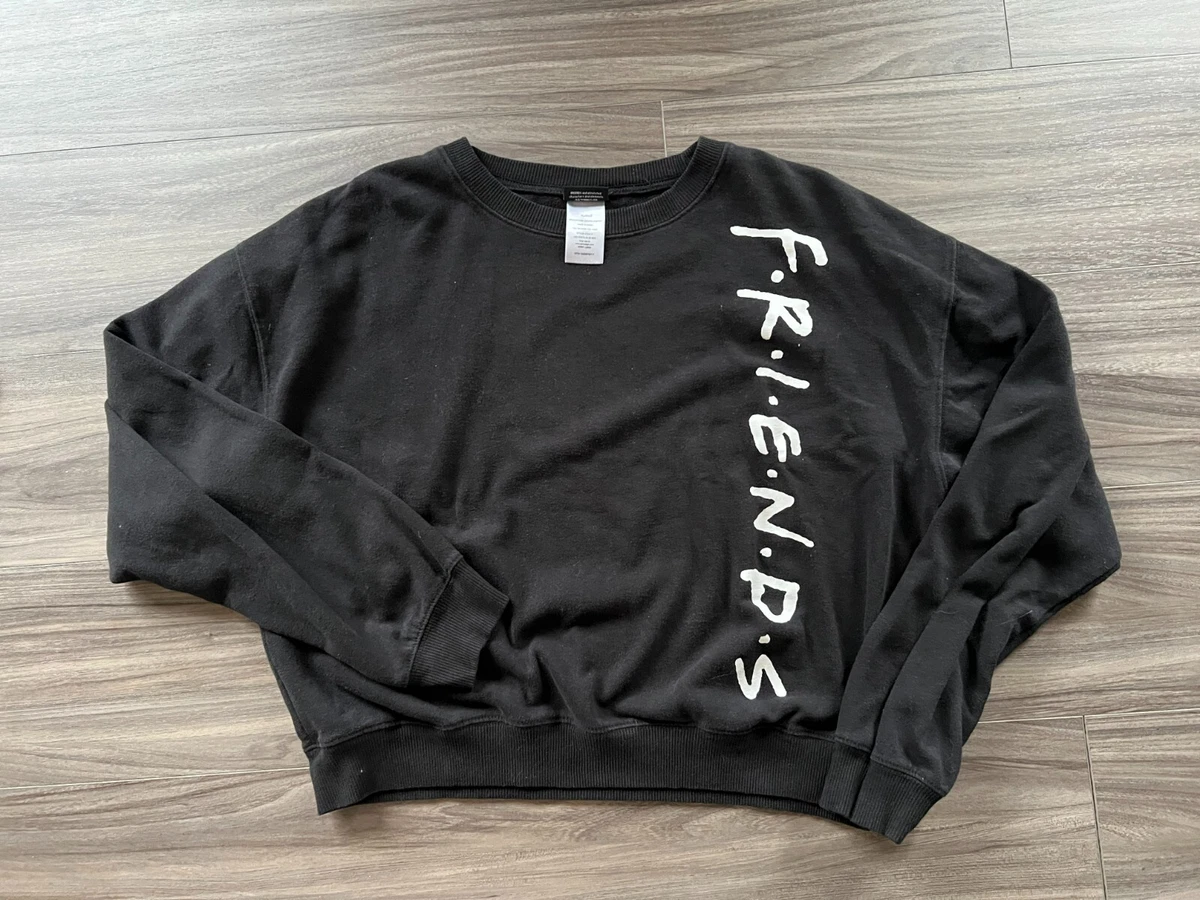 Friends Women s XL Black Cropped Sweatshirt Pullover