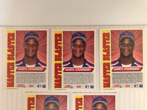 1991 Score Darryl Strawberry (Master Blaster) (#691) Baseball Lot of 5 Cards - Picture 5 of 8