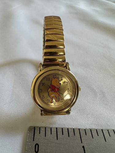 Rare 1990's Timex Winnie The Pooh Wrist Watch Classic Goldtone New Battery - Picture 2 of 8