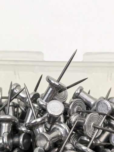 Aluminum Head Push Pins Silver 3/4" Long Spike 600+ Huge Bulk Lot Pack NEW - Picture 2 of 5
