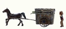 HORSE Drawn TRASH Collection Wagon Kit HO 1/87 Jordan Highway Miniatures style