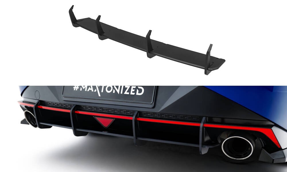 Diffuseur arriere Hyundai Elantra N Mk7 Maxton Street Pro rouge