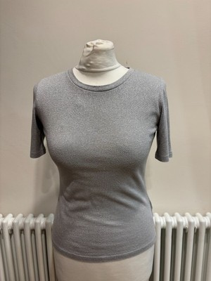 Weekday Women's Silver Metallic Thread T-shirt XS-S