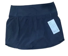 Athleta S Black Run With It Athletic Skort Skirt 14" Tennis Tenniscore Golf NWT