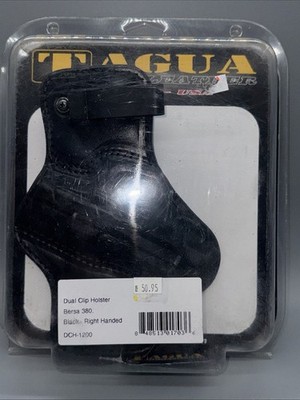 Tagua Gunleather Dual Clip IWB Holster For Bersa 380 Black Leather RH