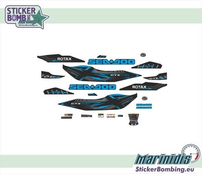 Custom Stickers set for ''Sea-doo Gtx 230-2022 Blue Rotax ''