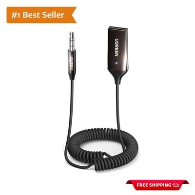 Portable Bluetooth Car Adapter - 3.5mm Receiver for Music & Hands-Free Calling