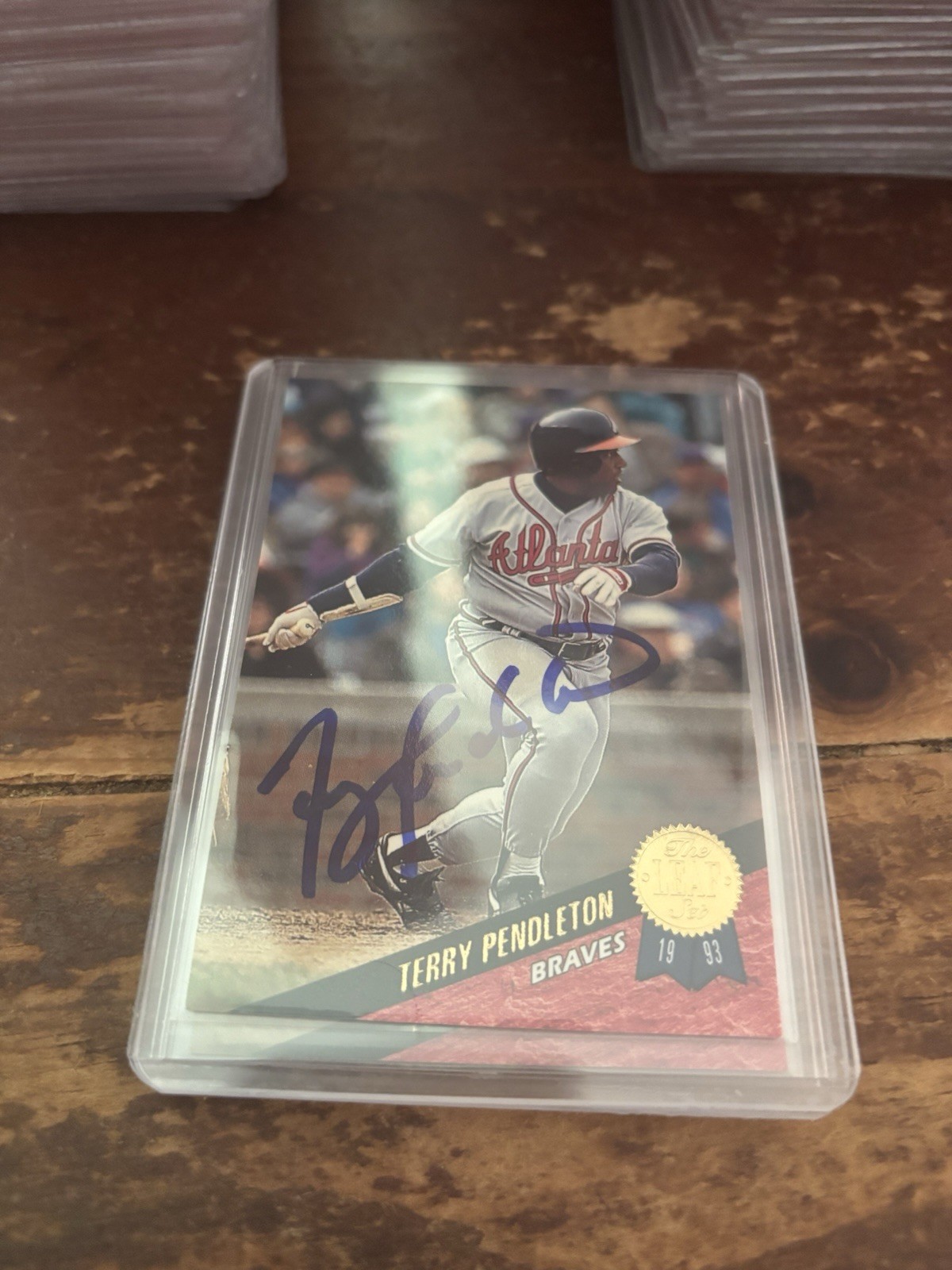 1993 Leaf - Terry Pendleton #387 Autograph