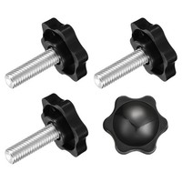 4 Spannschraubenknopf, M8 X 25Mm Sechskant-Sternknopf Kunststoffgriffe, 32Mm Dm.