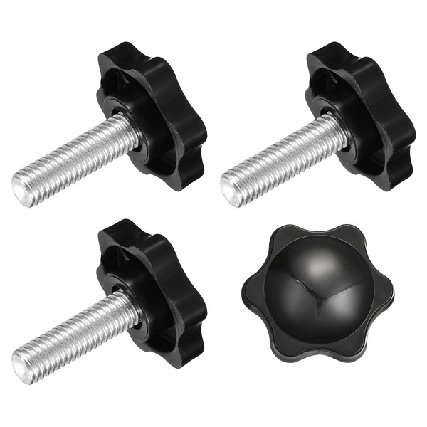 4 Spannschraubenknopf, M8 X 25Mm Sechskant-Sternknopf Kunststoffgriffe, 32Mm Dm.-image