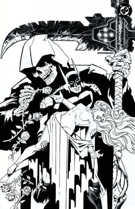 Absolute Batman #25 Jim Steranko Variant B Virgin B&W  LTD 1000 CB