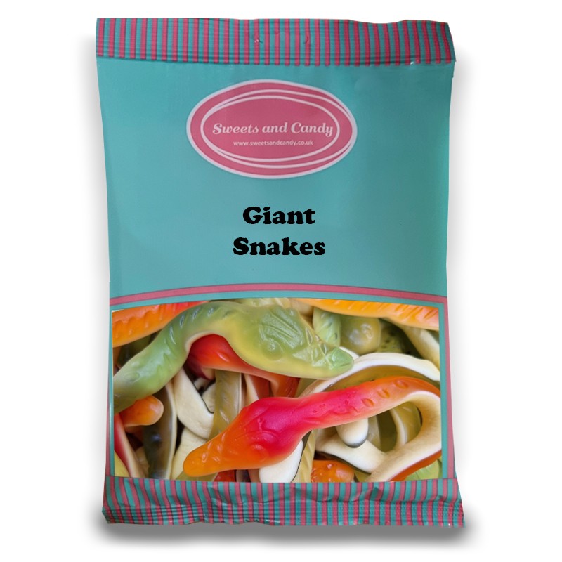 Giant Snakes 1Kg - Retro Fruity Giant Yellow Belly Snakes - Bulk 1 Kilo Bag