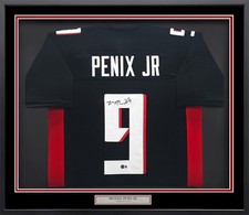 Atlanta Falcons Michael Penix Jr Signed Framed Black Jersey Beckett Wit