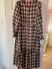 La Redoute Cotton Prairie-style plaid dress, 100% cotton