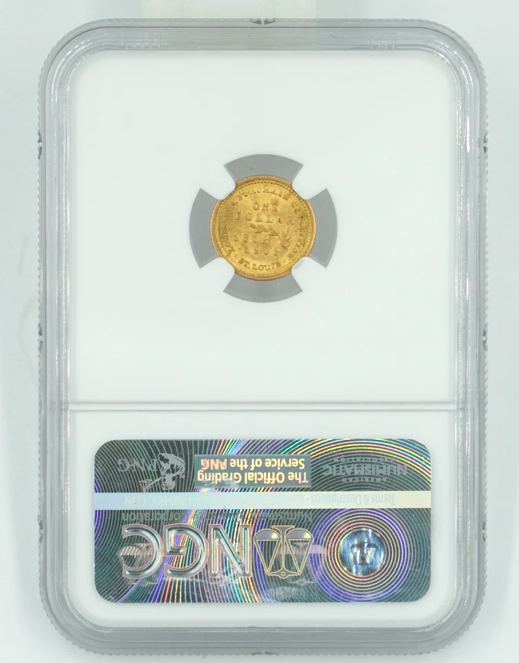 1903 NGC MS61 Louisiana Purchase Gold Dollar McKinley - Image 2 of 3