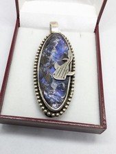 Australian Boulder Opal Whale Shark Artisan Sterling Silver Pendant .A14b
