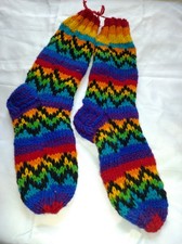 Multicolour Knitted Slipper Socks, Large
