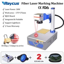 Foldable Fiber Laser Marking Machine Raycus 30W 200*200mm Metal Marking Ezcad US