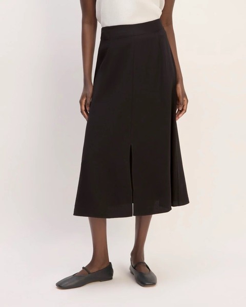 Everlane The Mini Jacquard Stripe A-line Slip Midi Skirt Black Size 12 RRP$225