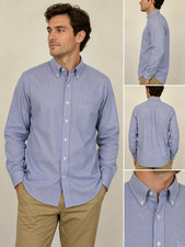 Brooks Brothers Regent 17-1/2 36 Long Sleeve Button Down Shirt Blue White Stripe