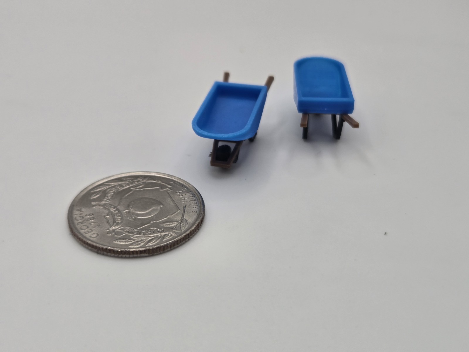 1/64 Scale Wheel Barrow in Blue *2 Pack*