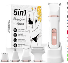 Bikini Trimmer for Women,5-in-1 Electric Razors for Women,Electric Shaver for Wo