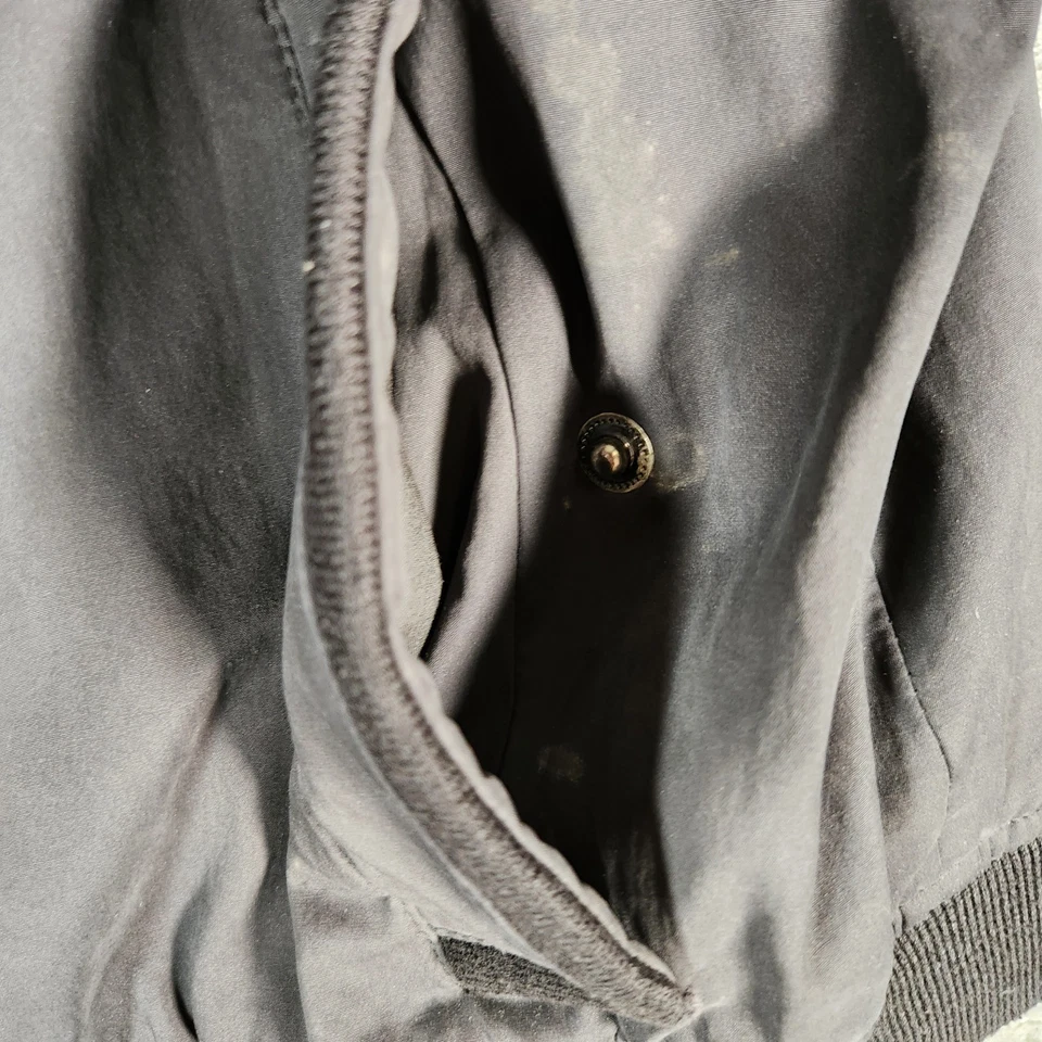 Abrigo Chaqueta Bomber Alfani Para Hombre Mediano Negro Mezcla Algodón Foto 3 de 4