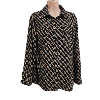 Notations Career Workwear Top Blouse Shirt Women Size M Black