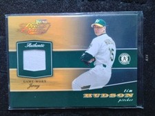 Tim Hudson 2002 Playoff  Piece Of The Game Used Jersey Card # POG-81 060/250