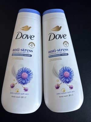 2x Dove Anti-Stress Body Wash Blue Chamomile & Oat Milk 20 fl oz Ea New