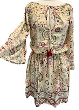 Anthropologie RAGA Dress Medium Boho Fairycore Blouson Mini Floral Party Peasant