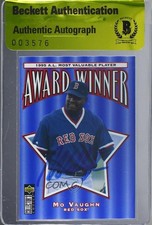 BAS 1996 Upper Deck Collector's Choice Award Winner Mo Vaughn #706 Authentic 3c7
