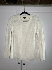 Talbots Chenille Ivory Sweater M