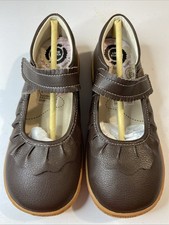 Livie Luca Ruche Classic Mary Jane Mocha Pebbled Leather 2Y New 3Y New In Box