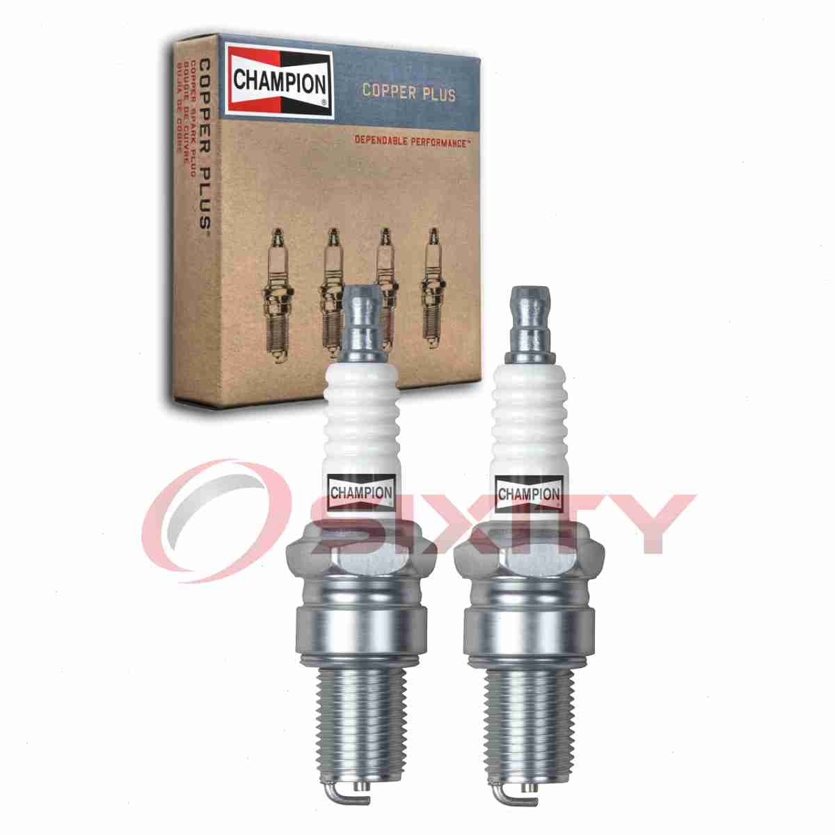 2 pc Champion Copper Plus Spark Plugs for 1960 Berkeley QB95 0.7L L2 rz